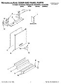 DOOR AND PANEL PARTS Diagram and Parts List for KUDK03ITWH2  KitchenAid Dishwasher