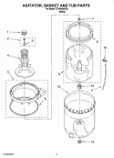 AGITATOR, BASKET AND TUB PARTS Diagram and Parts List for ETW4400VQ2  Estate Washer