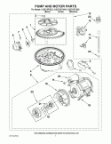 PUMP, WASHARM AND MOTOR PARTS Diagram and Parts List for KUDC10FXSS0  KitchenAid Dishwasher