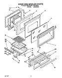 DOOR AND BROILER Diagram and Parts List for SF317PEYN1  Whirlpool Range