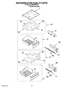 REFRIGERATOR SHELF PARTS Diagram and Parts List for KSSO36FTX00  KitchenAid Refrigerator