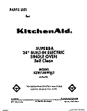 COVER Diagram and Parts List for KEBS146WBL2  KitchenAid Wall Oven