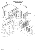 CABINET Diagram and Parts List for ACQ184XA0  Whirlpool Air Conditioner