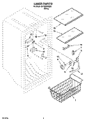 LINER PARTS Diagram and Parts List for EV181NZRQ00  Whirlpool Freezer