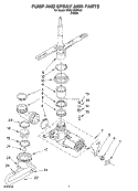 PUMP AND SPRAYARM Diagram and Parts List for DU811SWKU0  Whirlpool Dishwasher