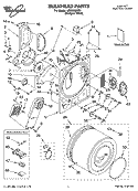 BULKHEAD PARTS Diagram and Parts List for LDR3822PQ1  Whirlpool Dryer
