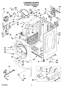 CABINET PARTS Diagram and Parts List for YWED9200SQ0  Whirlpool Dryer