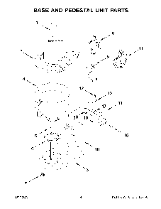 Base And Pedestal Unit Parts Diagram and Parts List for KSM150PSHER5  KitchenAid Mixer