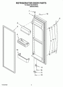 REFRIGERATOR DOOR PARTS Diagram and Parts List for ED2LHEXTD10  Whirlpool Refrigerator
