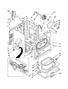Cabinet Diagram and Parts List for 7MGGX9868JQ1  Whirlpool Dryer