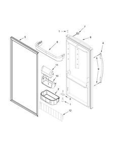 Door Parts Diagram and Parts List for WRR56X18FW00  Whirlpool Refrigerator