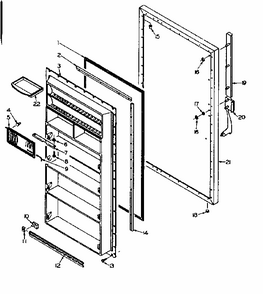 Door Parts Diagram and Parts List for 106W15M5  Kenmore Refrigerator