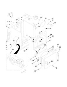 Cabinet Parts Diagram and Parts List for 1107012511  Kenmore Dryer