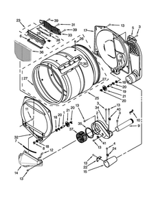 Upper And Lower Bulkhead Parts Diagram and Parts List for CSP2861TQ0  Whirlpool Dryer