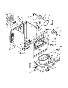 Cabinet Parts Diagram and Parts List for WED4870BW0  Whirlpool Dryer