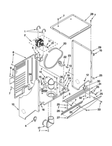 Dryer Cabinet And Motor Parts Diagram and Parts List for 11098752799  Kenmore Washer Dryer Combo