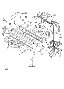 Washer/dryer Control Panel Parts Diagram and Parts List for 11097842700  Kenmore Washer Dryer Combo