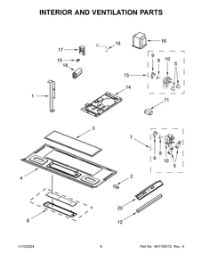 04 - Interior And Ventilation Parts Diagram and Parts List for WMH31017HZ11  Whirlpool Microwave