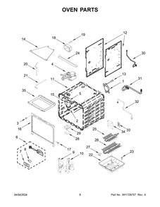 Oven Parts Diagram and Parts List for KFGC500JPA07  KitchenAid Range