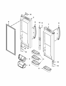 Refrigerator Door Diagram and Parts List for 59672013015  Kenmore Refrigerator