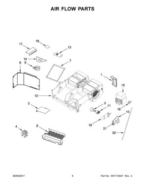 05 - AIR FLOW PARTS Diagram and Parts List for WMH53520CS7  Whirlpool Microwave Oven Combo