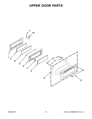 06 - UPPER DOOR PARTS Diagram and Parts List for YMET8820DS02  Whirlpool Range