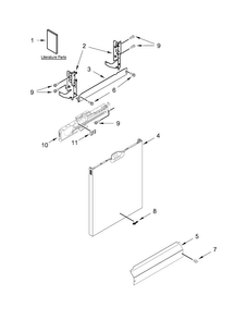 Door And Panel Parts Diagram and Parts List for WDF760SADW1  Whirlpool Dishwasher