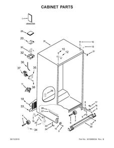 Cabinet Parts Diagram and Parts List for 10651769511  Kenmore Refrigerator