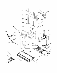 Unit Parts Diagram and Parts List for 59669353010  Kenmore Refrigerator