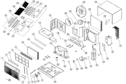 Cabinet Diagram and Parts List for ACU129PV  Whirlpool Air Conditioner