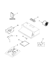 Hood Parts Diagram and Parts List for UXT5530AAS1  Whirlpool Range Hood