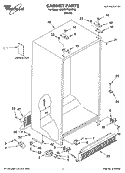 CABINET PARTS Diagram and Parts List for 8ED2WTKXRT00  Whirlpool Refrigerator