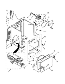 Cabinet Parts Diagram and Parts List for WGD4815EW1  Whirlpool Dryer