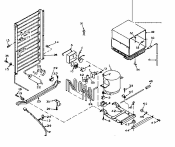 Unit Parts Diagram and Parts List for 106W15M5  Kenmore Refrigerator
