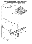UPPER DISHRACK AND WATER FEED PARTS Diagram and Parts List for DU915PWPS0  Whirlpool Dishwasher