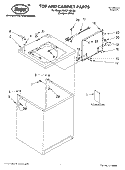 TOP AND CABINET, LITERATURE Diagram and Parts List for RAS7133KQ0  Roper Washer