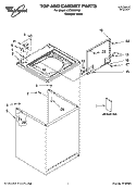 TOP AND CABINET PARTS Diagram and Parts List for LSC5000PQ2  Whirlpool Washer
