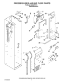 FREEZER LINER AND AIR FLOW PARTS Diagram and Parts List for KSSO42FTX15  KitchenAid Refrigerator