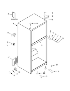 Cabinet Parts Diagram and Parts List for WRT519SZDM01  Whirlpool Refrigerator