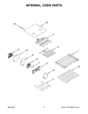 05 - Internal Oven Parts Diagram and Parts List for KFED500EBS00  KitchenAid Range