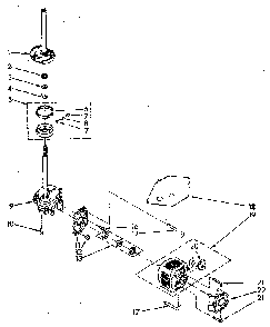 Brake, Clutch, Gearcase, Motor And Pump Diagram and Parts List for LA5300XSN0  Whirlpool Washer