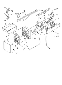 Icemaker Parts, Optional Parts Diagram and Parts List for GX5FHDXTL11  Whirlpool Refrigerator