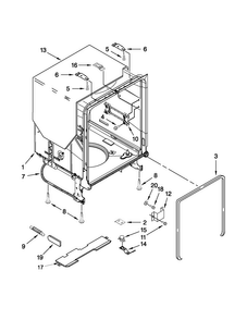 Tub And Frame Parts Diagram and Parts List for WDF530PSYB6  Whirlpool Dishwasher