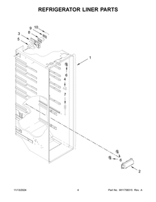 03 - Refrigerator Liner Parts Diagram and Parts List for WRS315SNHM09  Whirlpool Refrigerator