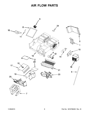 Part Location Diagram of W10712444 Whirlpool HOUSING