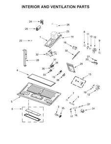 Interior And Ventilation Parts Diagram and Parts List for WMH73521CS5  Whirlpool Microwave