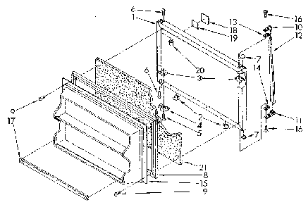 Freezer Door Diagram and Parts List for ET16JKYSM01  Whirlpool Refrigerator
