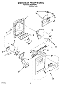 DISPENSER FRONT PARTS Diagram and Parts List for GD5PHAXMS11  Whirlpool Refrigerator