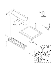 Top And Console Parts Diagram and Parts List for WED9500EW0  Whirlpool Dryer