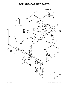 Top and cabinet parts Diagram and Parts List for 11022532512  Kenmore Washer